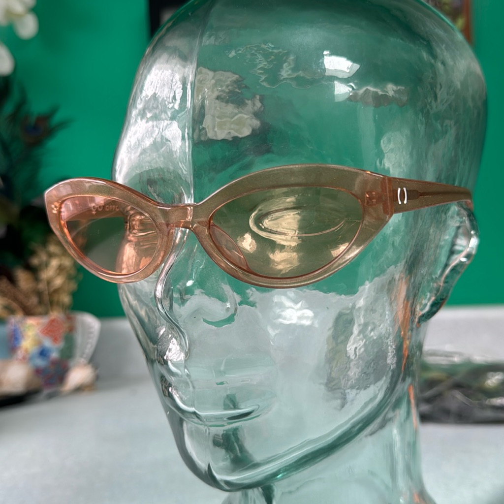 Opposit Cat Eye Orange Retro Glitter Glasses
